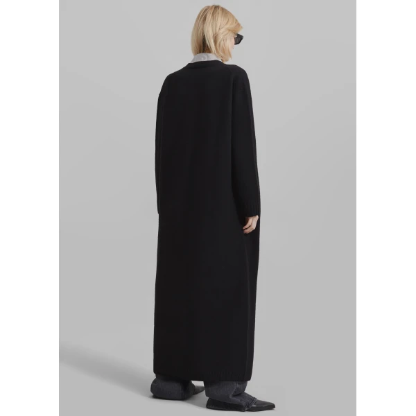 The Frankie Shop Emi Long Knit Cardigan – Black, view 8
