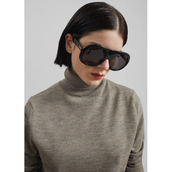 The Frankie Shop Eve Thin Turtleneck Sweater – Taupe, view 3
