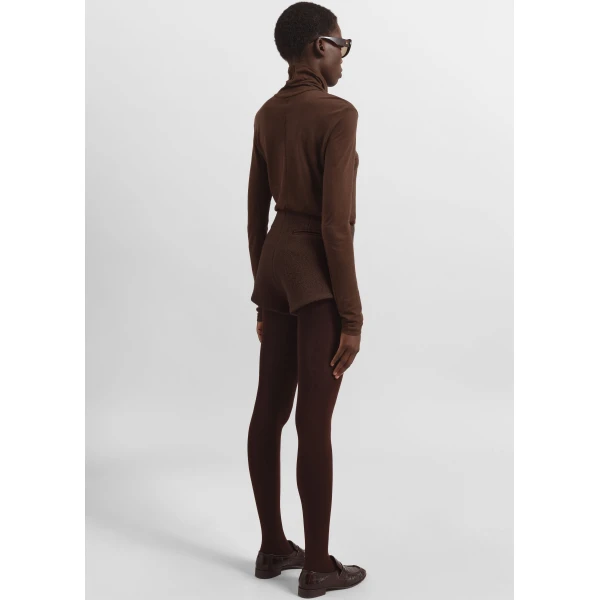 The Frankie Shop Evren Sheer Turtleneck – Brown Knit, view 7