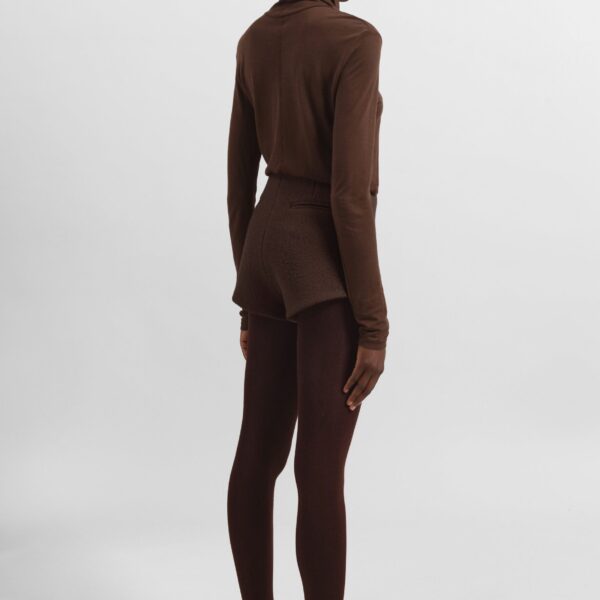 The Frankie Shop Evren Sheer Turtleneck - Brown - Oversized Minimalist Knitwear in Brown - Shop at Coveti