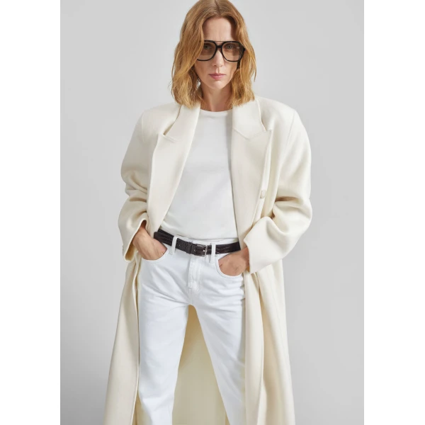 The Frankie Shop Gaia Double Breasted Coat – Ivory, view 4