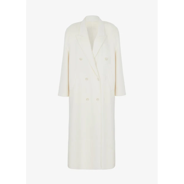 The Frankie Shop Gaia Double Breasted Coat – Ivory, view 9