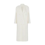 The Frankie Shop Gaia Double Breasted Coat - Ivory - Oversized Minimalist Coats in Ivory - Shop at Coveti
