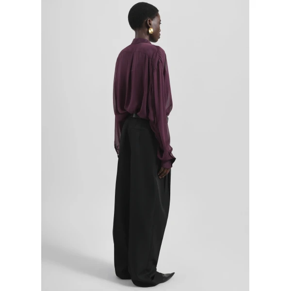 The Frankie Shop Gelso Pleated Twill Trousers – Black, view 9