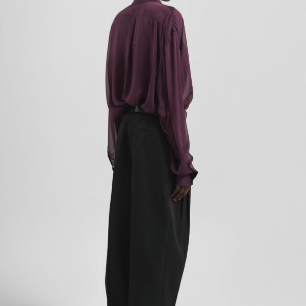 The Frankie Shop Gelso Pleated Twill Trousers - Black - Oversized Minimalist Pants in Black - Shop at Coveti
