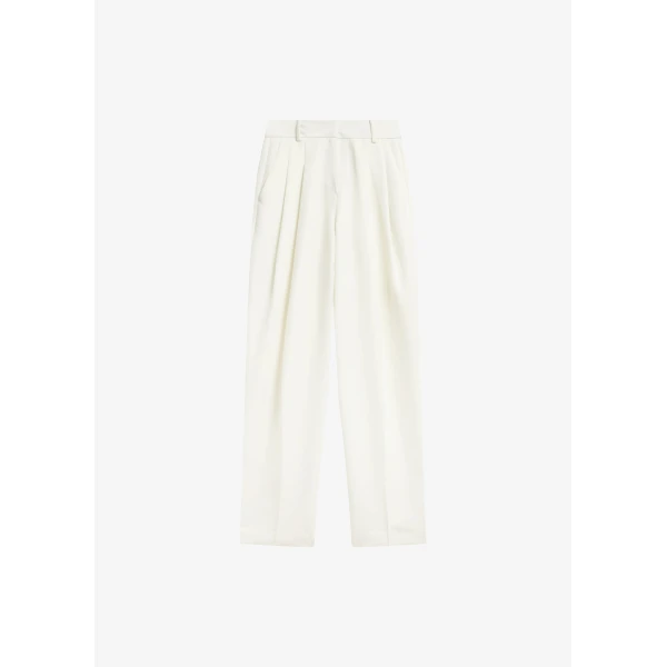 The Frankie Shop Gelso Pleated Twill Trousers – White, view 8