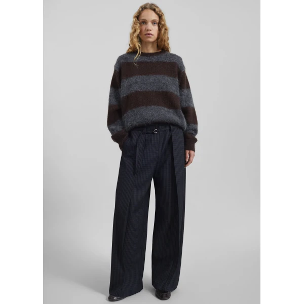 The Frankie Shop Gimel Mohair Sweater – Grey/Brown Stripe, view 8