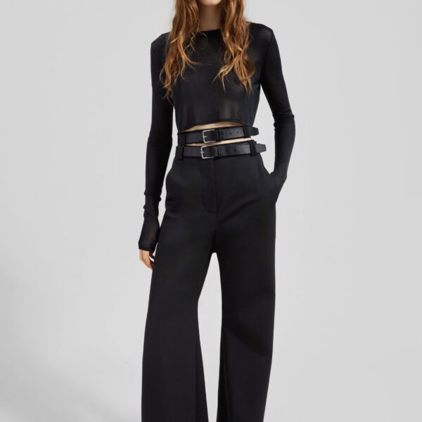 The Frankie Shop Gudu Trousers #03 - Black - Oversized Minimalist Pants in Black - Shop at Coveti
