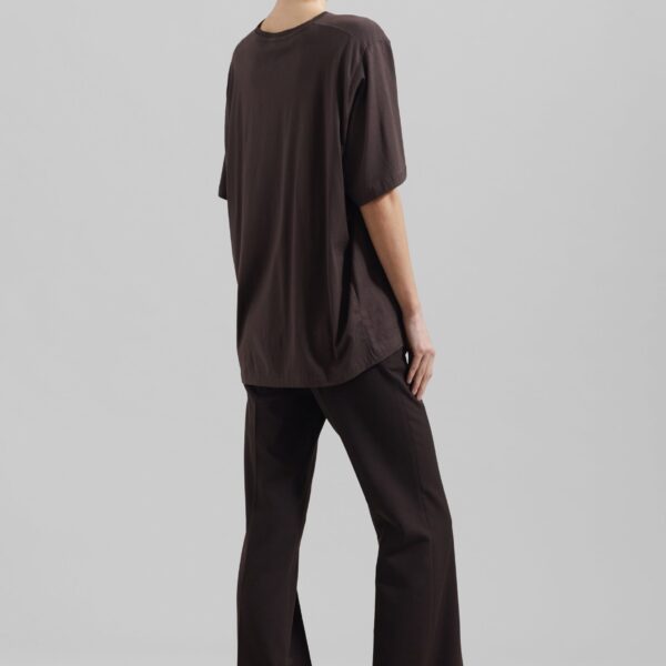 The Frankie Shop Harper Soft Organic T-Shirt - Brown - Oversized Minimalist Tops in Brown - Shop at Coveti