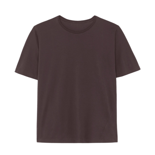 The Frankie Shop Harper Soft Organic T-Shirt - Brown - Oversized Minimalist Tops in Brown - Shop at Coveti