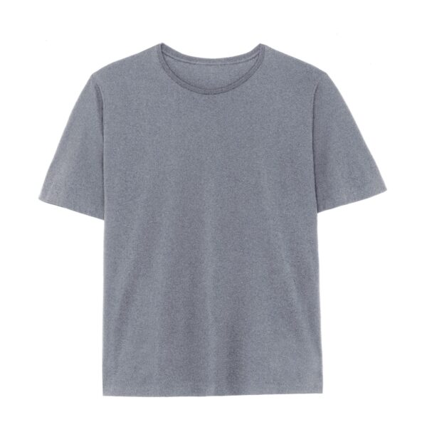 The Frankie Shop Harper Soft Organic T-Shirt - Dark Grey Melange - Oversized Minimalist Tops in Grey - Shop at Coveti