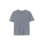 The Frankie Shop Harper Soft Organic T-Shirt - Dark Grey Melange - Oversized Minimalist Tops in Grey - Shop at Coveti