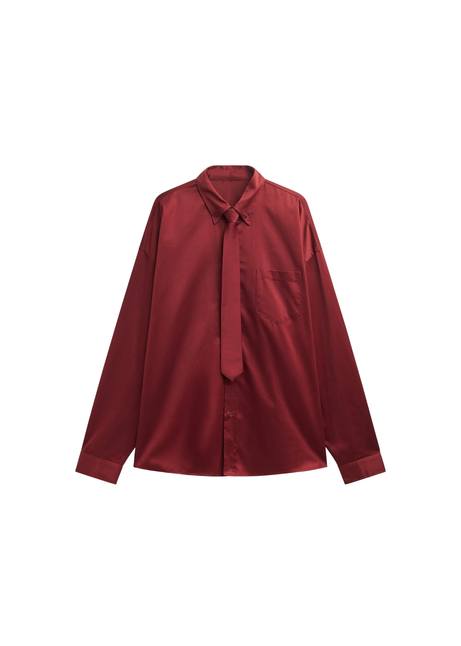 The-Frankie-Shop-Havelock-Oversized-Neck-Tie-Shirt-Dark-Red-coveti-scaled95641_nobg The Frankie Shop Havelock Oversized Neck-Tie Shirt - Dark Red - Oversized Minimalist Tops in Red - Shop at Coveti