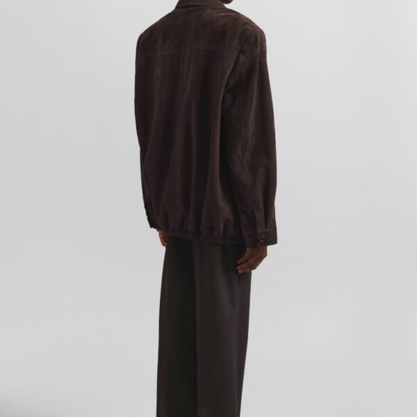 The Frankie Shop Hester Faux Suede Jacket - Brown - Oversized Minimalist Jackets in Brown - Shop at Coveti