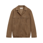 The Frankie Shop Hester Faux Suede Jacket - Camel - Oversized Minimalist Jackets in Brown - Shop at Coveti