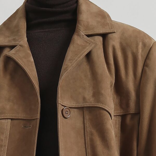 The Frankie Shop Hester Faux Suede Jacket - Camel - Oversized Minimalist Jackets in Brown - Shop at Coveti