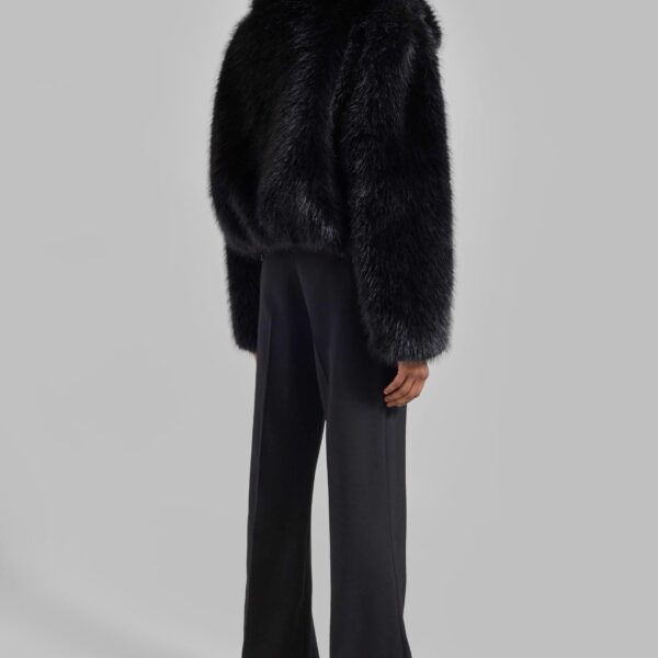 The Frankie Shop Hope Faux Fur Jacket - Black - Oversized Minimalist Jackets in Black - Shop at Coveti