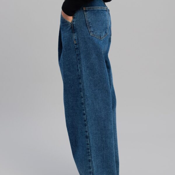 The Frankie Shop Isabella Denim Pants - Medium Wash - Oversized Minimalist Pants in Blue - Shop at Coveti