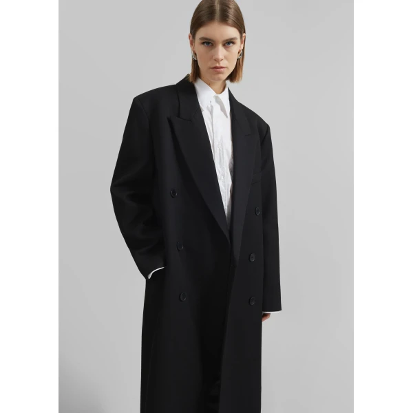 The Frankie Shop Jane Long Coat – Black, view 3
