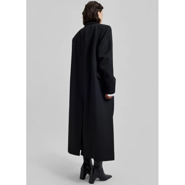 The Frankie Shop Jane Long Coat – Black, view 7
