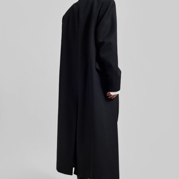 The Frankie Shop Jane Long Coat - Black - Oversized Minimalist Coats in Black - Shop at Coveti