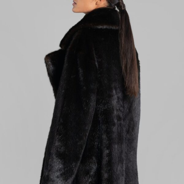 The Frankie Shop Joni Faux Fur Coat - Dark Espresso - Oversized Minimalist Coats in Brown - Shop at Coveti