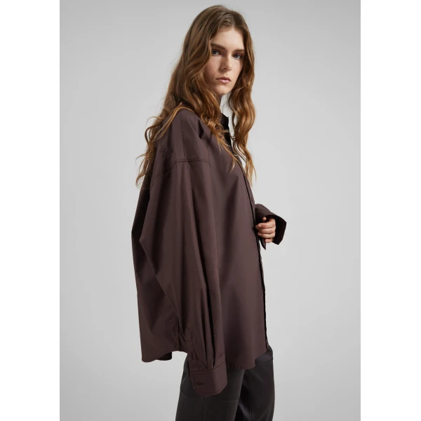 The Frankie Shop Jorhat Shirt – Dark Brown, view 3