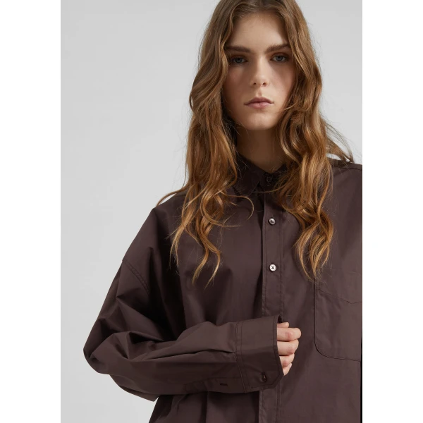 The Frankie Shop Jorhat Shirt – Dark Brown, view 5