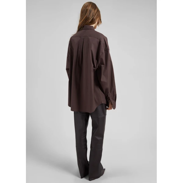 The Frankie Shop Jorhat Shirt – Dark Brown, view 6