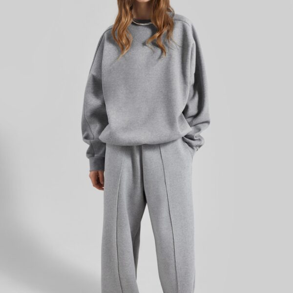 The Frankie Shop Keane Tapered Sweatpants - Grey - Oversized Minimalist Pants in Grey - Shop at Coveti