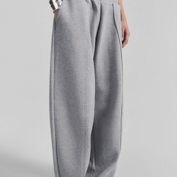 The Frankie Shop Keane Tapered Sweatpants - Grey - Oversized Minimalist Pants in Grey - Shop at Coveti