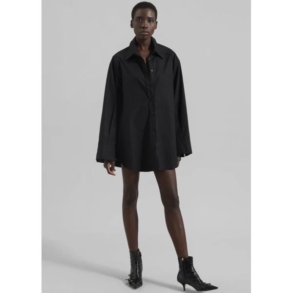 The Frankie Shop Kent Button Up Shirt – Black, view 3