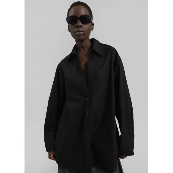 The Frankie Shop Kent Button Up Shirt – Black, view 4