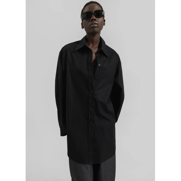 The Frankie Shop Kent Button Up Shirt – Black, view 6