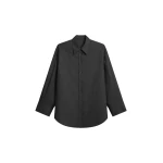 The Frankie Shop Kent Button Up Shirt - Black - Oversized Minimalist Tops in Black - Shop at Coveti