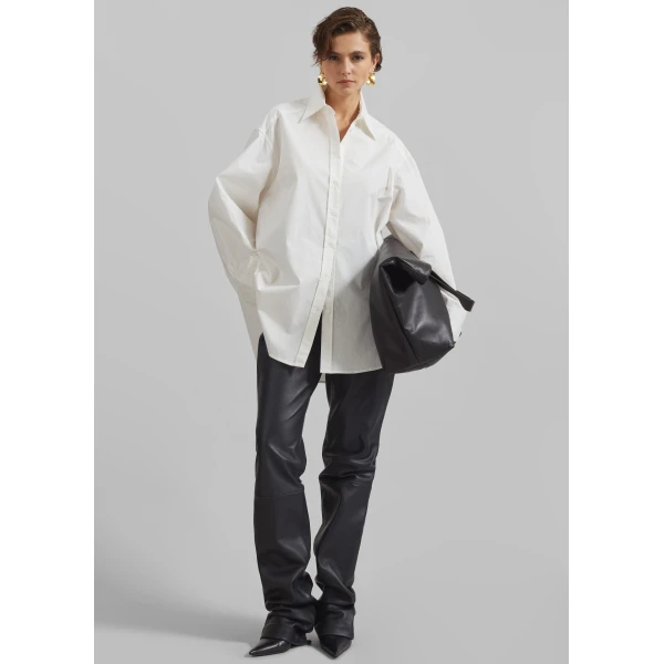 The Frankie Shop Kent Button Up Shirt – White, view 2