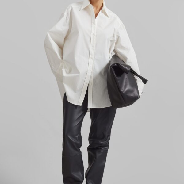 The Frankie Shop Kent Button Up Shirt - White - Oversized Minimalist Tops in White - Shop at Coveti
