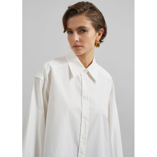 The Frankie Shop Kent Button Up Shirt – White, view 4