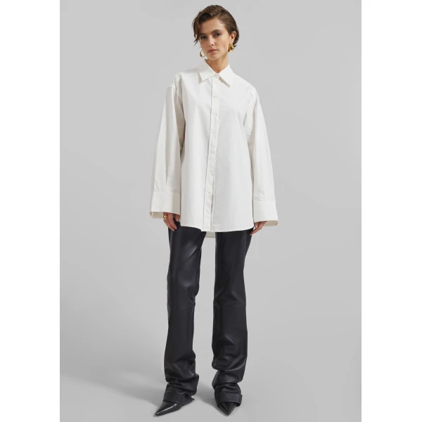 The Frankie Shop Kent Button Up Shirt – White, view 7