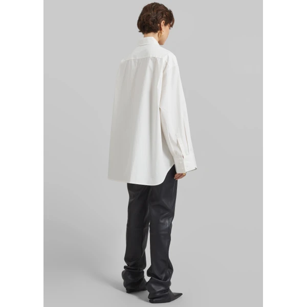 The Frankie Shop Kent Button Up Shirt – White, view 8