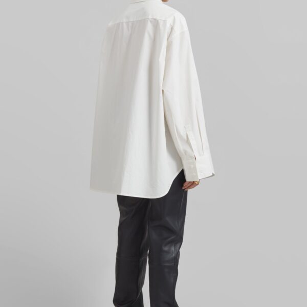 The Frankie Shop Kent Button Up Shirt - White - Oversized Minimalist Tops in White - Shop at Coveti