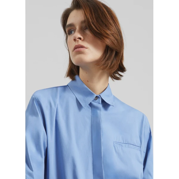 The Frankie Shop Kniva Cropped Shirt – Blue, view 5