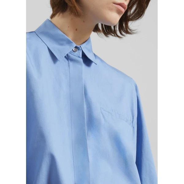 The Frankie Shop Kniva Cropped Shirt – Blue, view 8