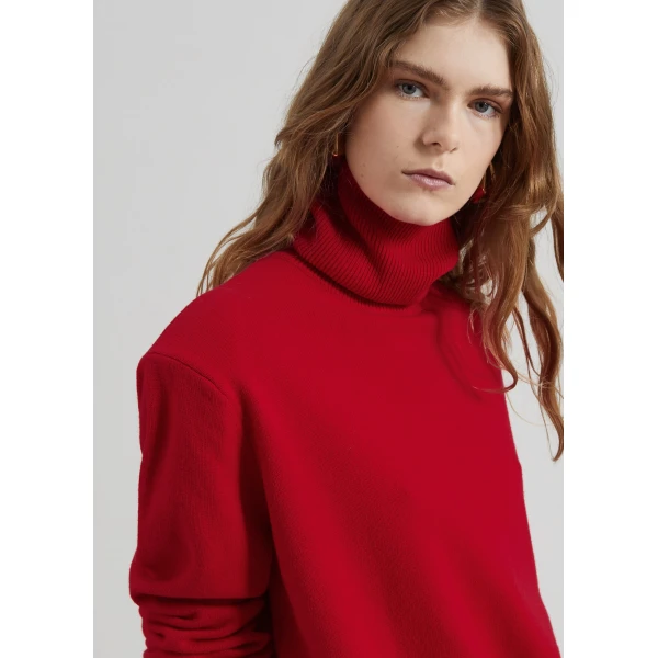 The Frankie Shop Koler Padded Knit Turtleneck – Red, view 2
