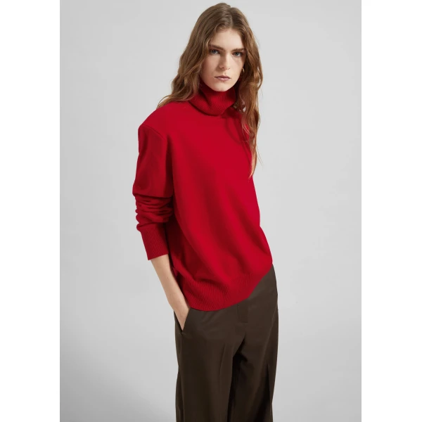 The Frankie Shop Koler Padded Knit Turtleneck – Red, view 3