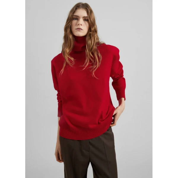 The Frankie Shop Koler Padded Knit Turtleneck – Red, view 6