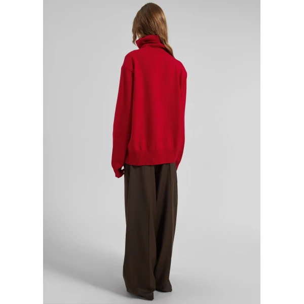 The Frankie Shop Koler Padded Knit Turtleneck – Red, view 7