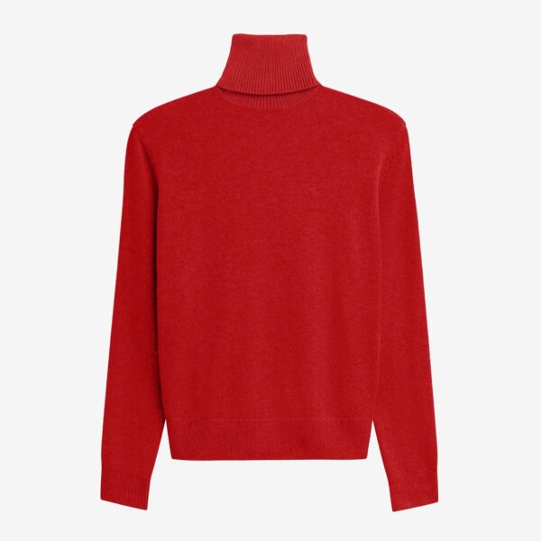 The Frankie Shop Koler Padded Knit Turtleneck - Red - Oversized Minimalist Knitwear in Red - Shop at Coveti