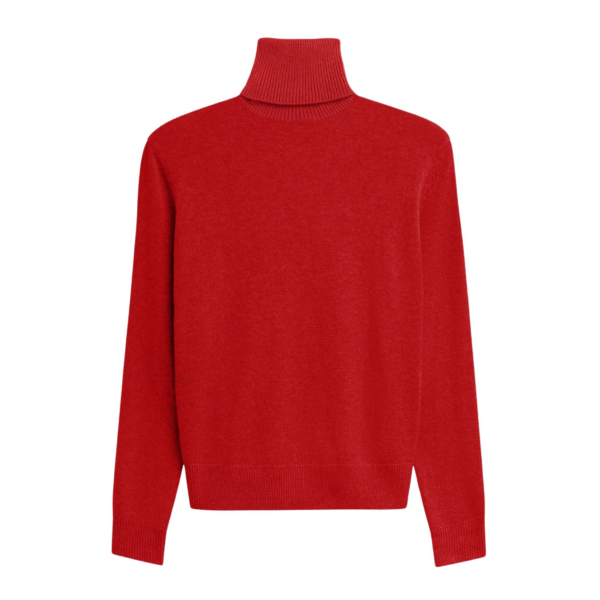 The Frankie Shop Koler Padded Knit Turtleneck - Red - Oversized Minimalist Knitwear in Red - Shop at Coveti