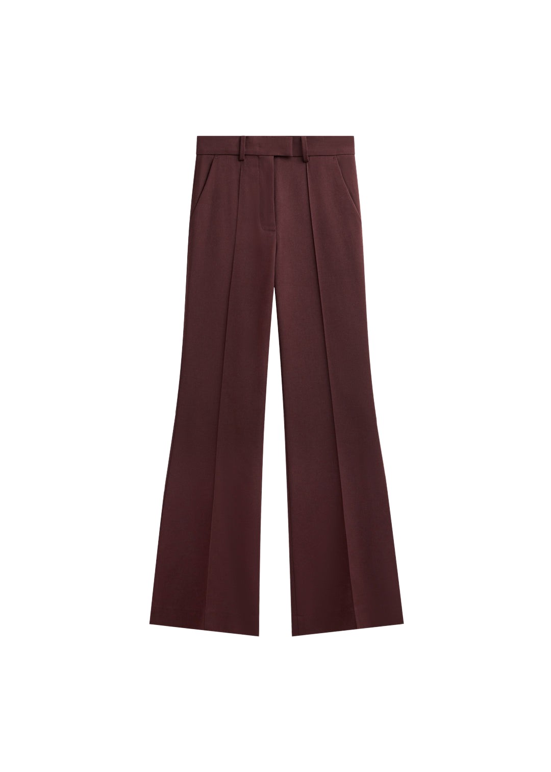 The-Frankie-Shop-Kvale-Pintuck-Flared-Trousers-Burgundy-coveti-1088684_nobg The Frankie Shop Kvale Pintuck Flared Trousers - Burgundy - Oversized Minimalist Pants in Red - Shop at Coveti